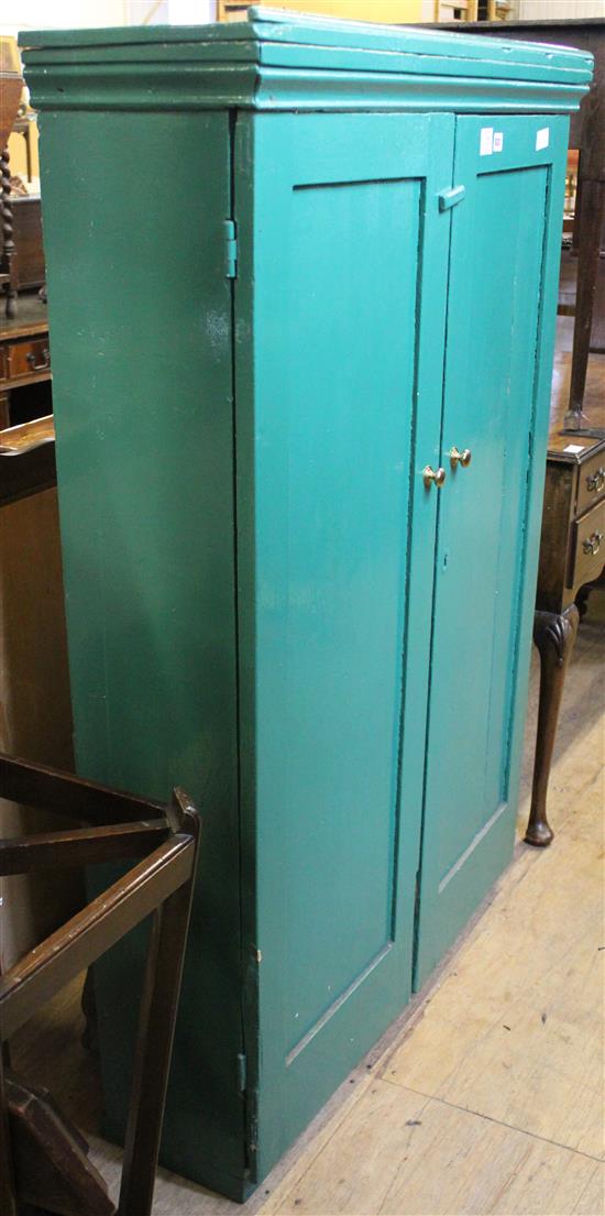 Painted pine dwarf  cupboard(-)